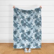 Morpheme in blues Floral garden Chintz