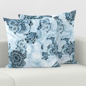 Morpheme in blues Floral garden Chintz