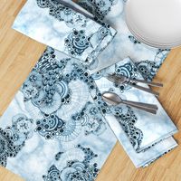 Morpheme in blues Floral garden Chintz