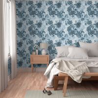 Morpheme in blues Floral garden Chintz