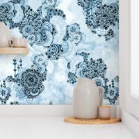 Morpheme in blues Floral garden Chintz