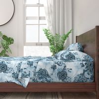 Morpheme in blues Floral garden Chintz