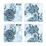 Morpheme in blues Floral garden Chintz