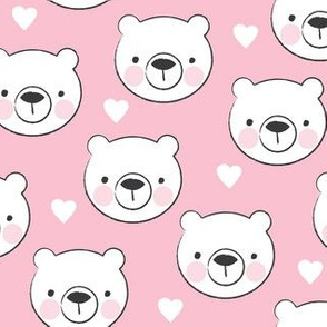 bear-faces-with-hearts-and-pink-cheeks-on-pink