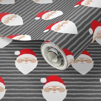 santa on stripes - dark grey