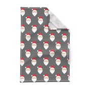 santa on stripes - dark grey