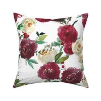 Burgundy Christmas Floral - Large