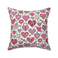 Hearts Doodle Valentine Love Red & Pink