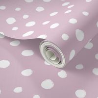 White dots on dusty rose / nursery baby kids simple design