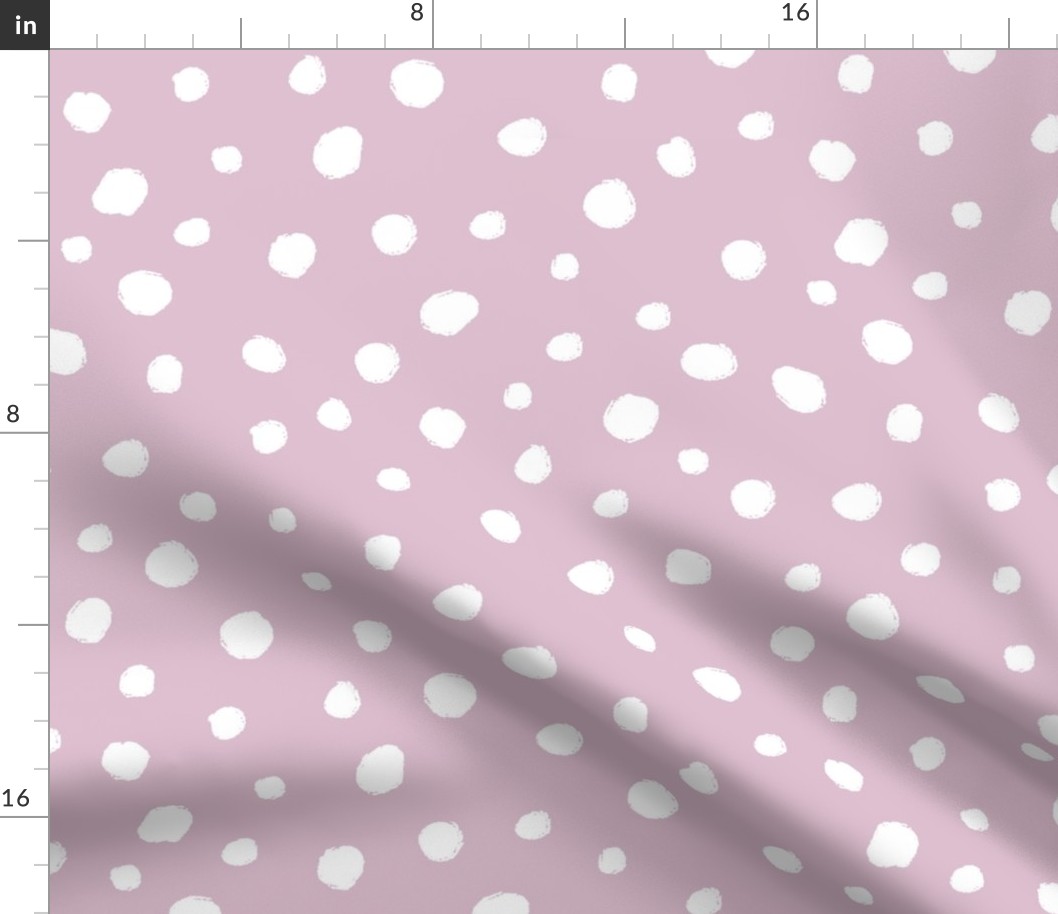 White dots on dusty rose / nursery baby kids simple design
