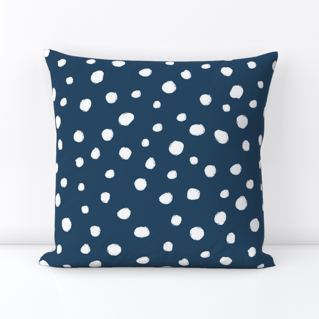 White dots on navy / kids room clothes simple design