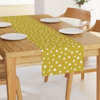 White dots on mustard / nursery baby kids simple design