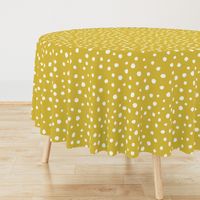 White dots on mustard / nursery baby kids simple design