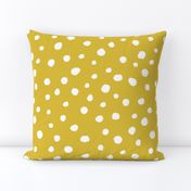 White dots on mustard / nursery baby kids simple design