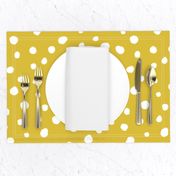 White dots on mustard / nursery baby kids simple design