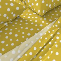 White dots on mustard / nursery baby kids simple design