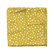 White dots on mustard / nursery baby kids simple design