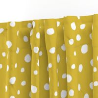 White dots on mustard / nursery baby kids simple design