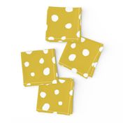 White dots on mustard / nursery baby kids simple design