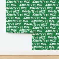 naughty or nice text on green