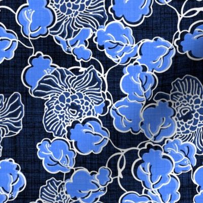 Split Yard  Two in One Cobalt Blue Floral