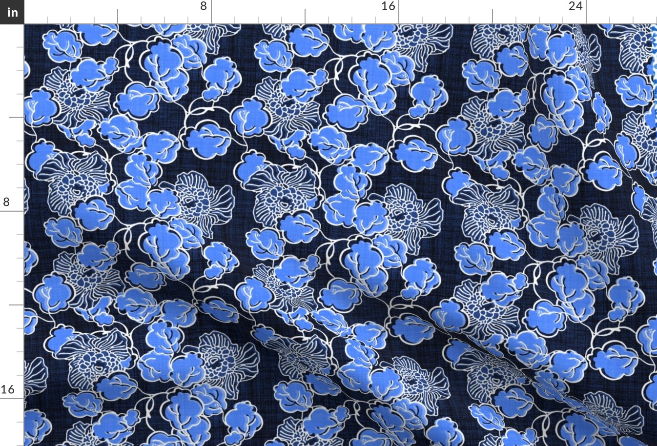 Split Yard  Two in One Cobalt Blue Floral