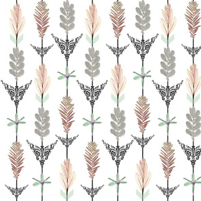 Botanical Arrows pink and mint