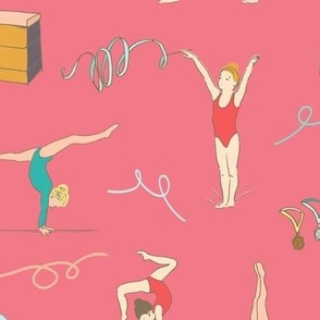 Gymnastic Girls in Coral
