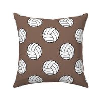  Three Inch Black and White Sports Volleyball Balls on  Taupe Brown