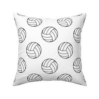 Three Inch Black and White Sports Volleyball Balls on White