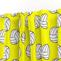 Three Inch Black and White Sports Volleyball Balls on Yellow