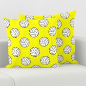 Three Inch Black and White Sports Volleyball Balls on Yellow