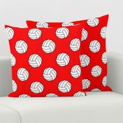 Three Inch Black and White Sports Volleyball Balls on Red