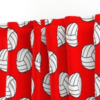 Three Inch Black and White Sports Volleyball Balls on Red