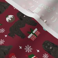 Havanese Christmas fabric. - dog and Xmas design - ruby red