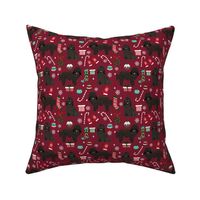 Havanese Christmas fabric. - dog and Xmas design - ruby red