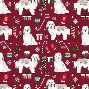 Havanese Christmas fabric. - dog and Xmas design - green