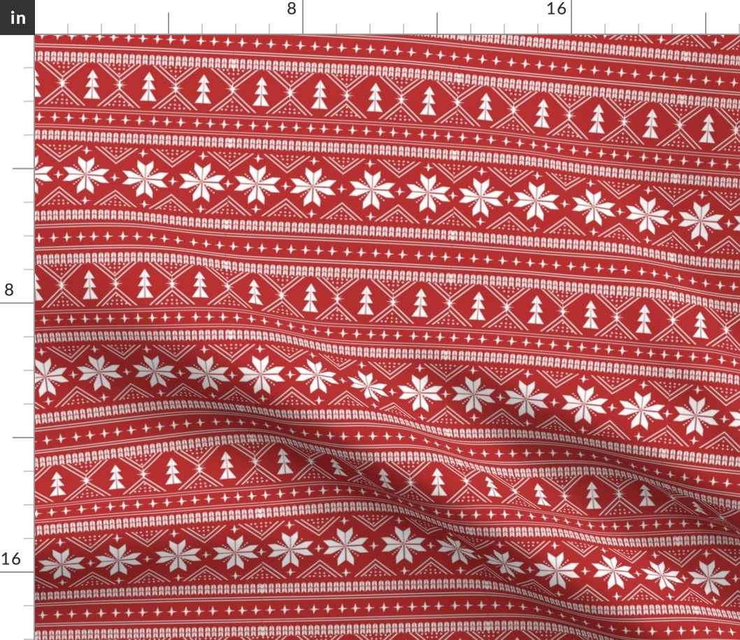 nordic christmas minimal sweater giftwrap holiday fabric red