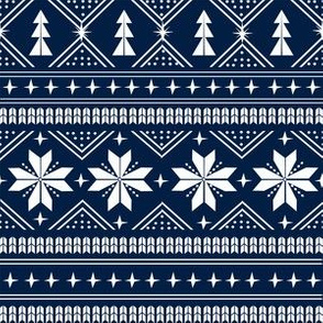 Bless international Nordic Snowflake Knit Patterns Scandinavian Motifs  Traditional And Modern Framed On Fabric Print