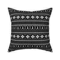 nordic christmas minimal sweater giftwrap holiday fabric black white