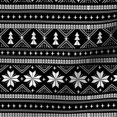 nordic christmas minimal sweater giftwrap holiday fabric black white