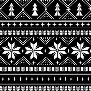 nordic christmas minimal sweater giftwrap holiday fabric black white