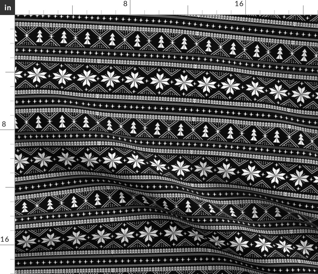 nordic christmas minimal sweater giftwrap holiday fabric black white