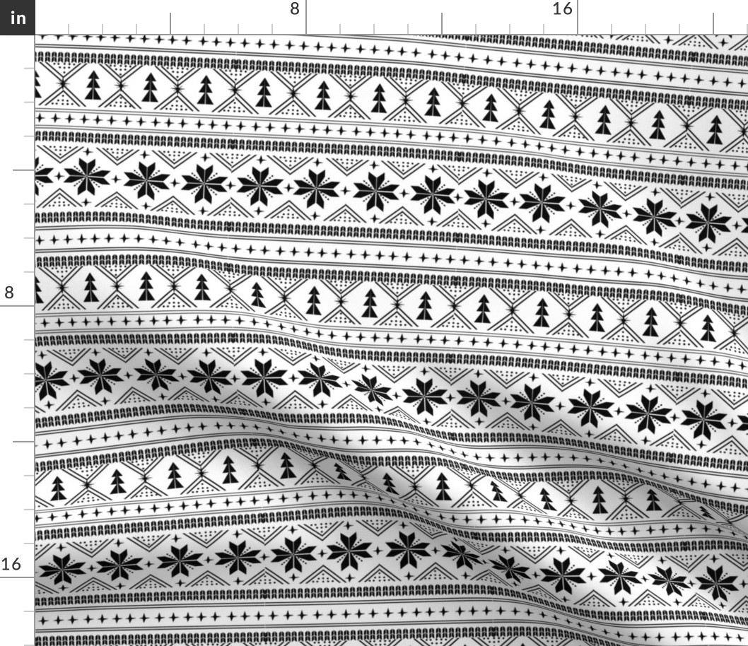 nordic christmas minimal sweater giftwrap holiday fabric white black