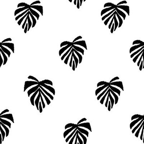 leaf // leaves tropical monstera plant palm springs vacation black white