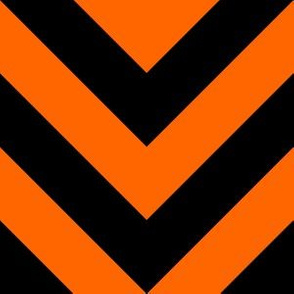 Six Inch Orange and Black Chevron Stripes