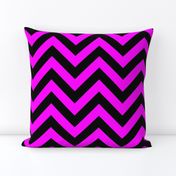 Six Inch Pink and Black Chevron Stripes