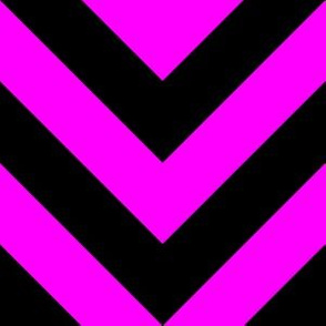 Six Inch Pink and Black Chevron Stripes