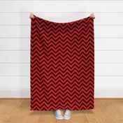 Six Inch Red and Black Chevron Stripes