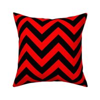 Six Inch Red and Black Chevron Stripes